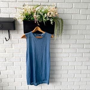 Rosebullet Blue Tunic Styled High Neck Dress